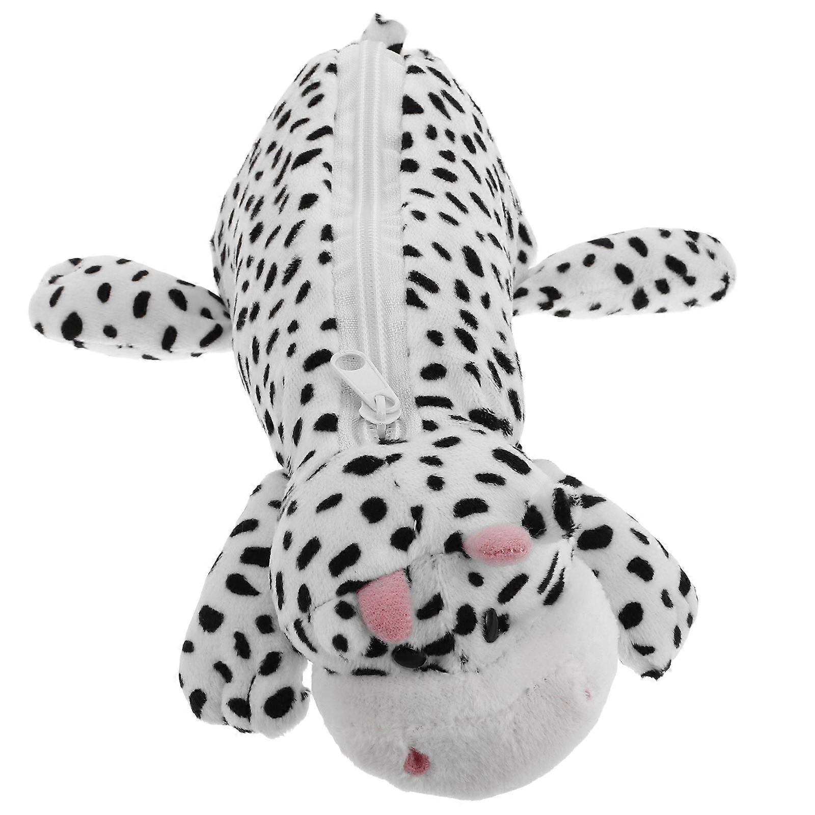Animal Plush Cow Print Pencil Case for Effective Storage with Zipper Closure