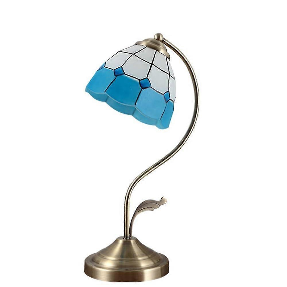 Vintage Frosted Glass Bedside Table Lamp with Adjustable Brightness and Copper Base