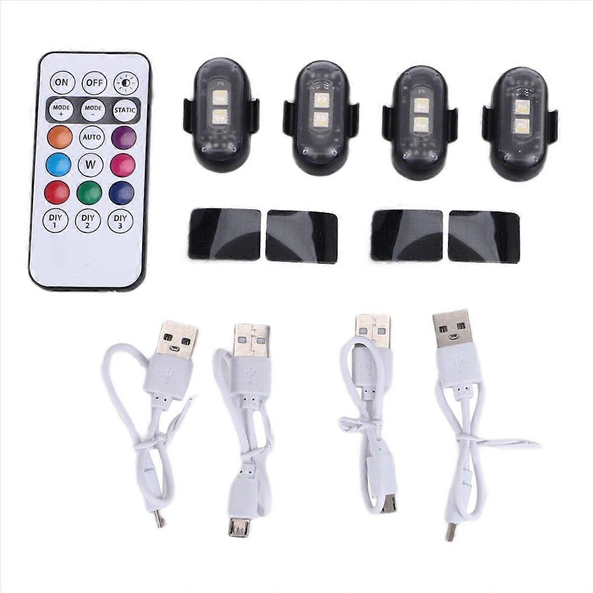 4PCS Wireless LED Strobe Lights with Remote Control