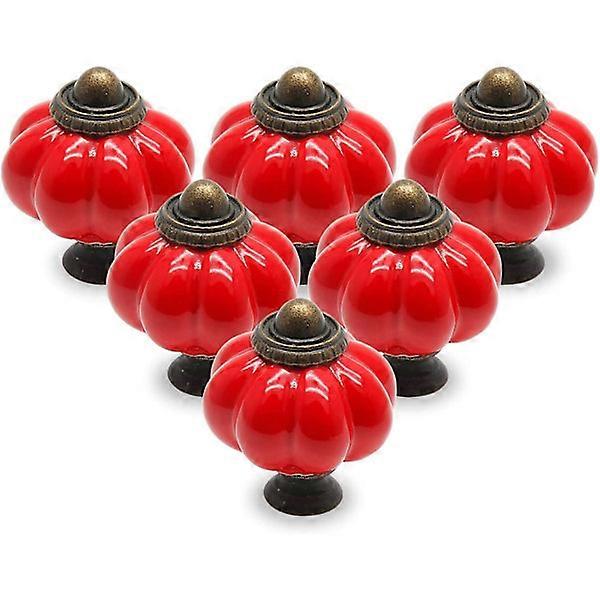 12-pack ceramic door knobs, black drawer knobs, pumpkin ceramic knobs, vintage cabinet knobs with mounting screws, antique wardrobe handles, red