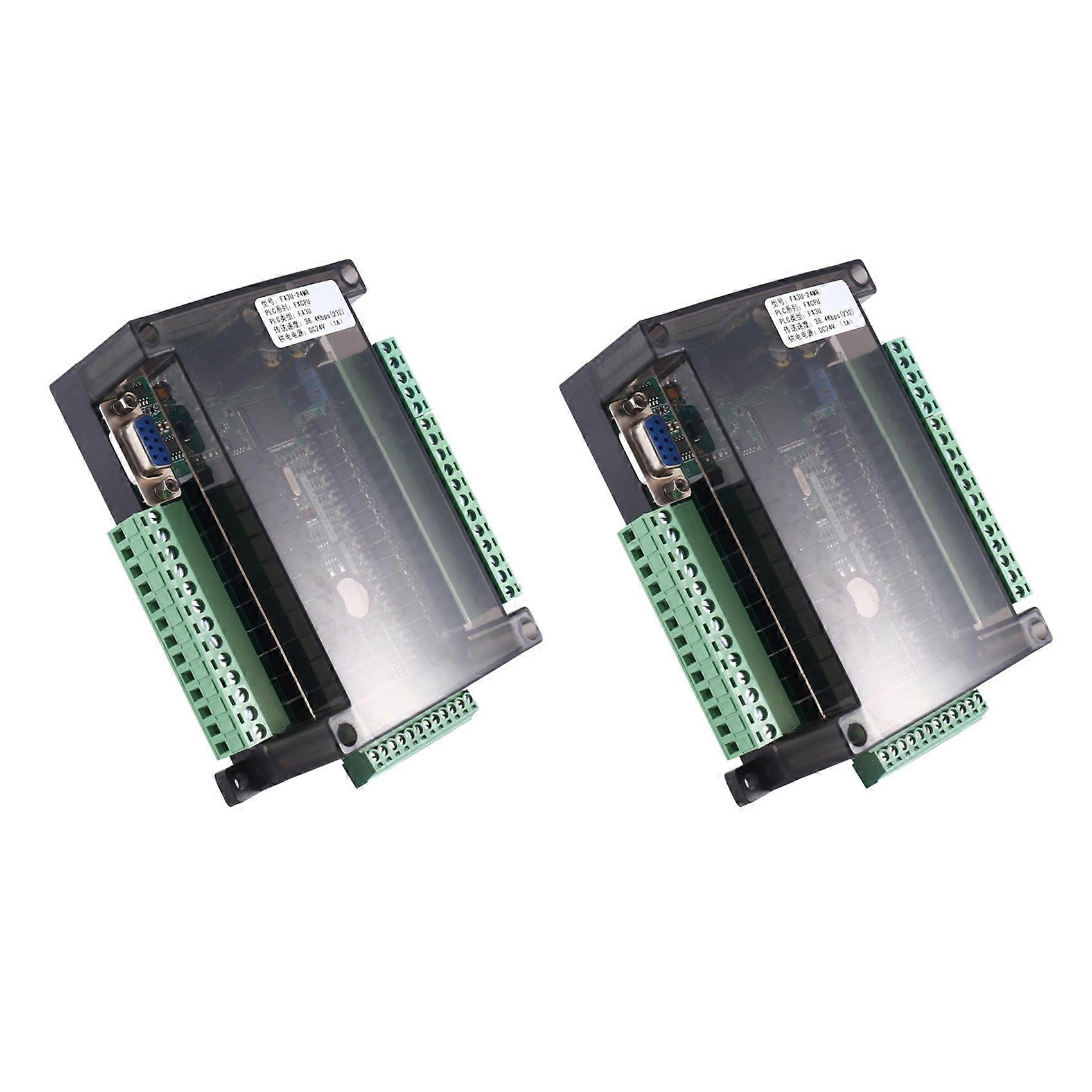 2X FX3U-24MR PLC Industrial Control Board 14 Input 10 Output 6AD 2DA with 485 Communication and RTC(A)