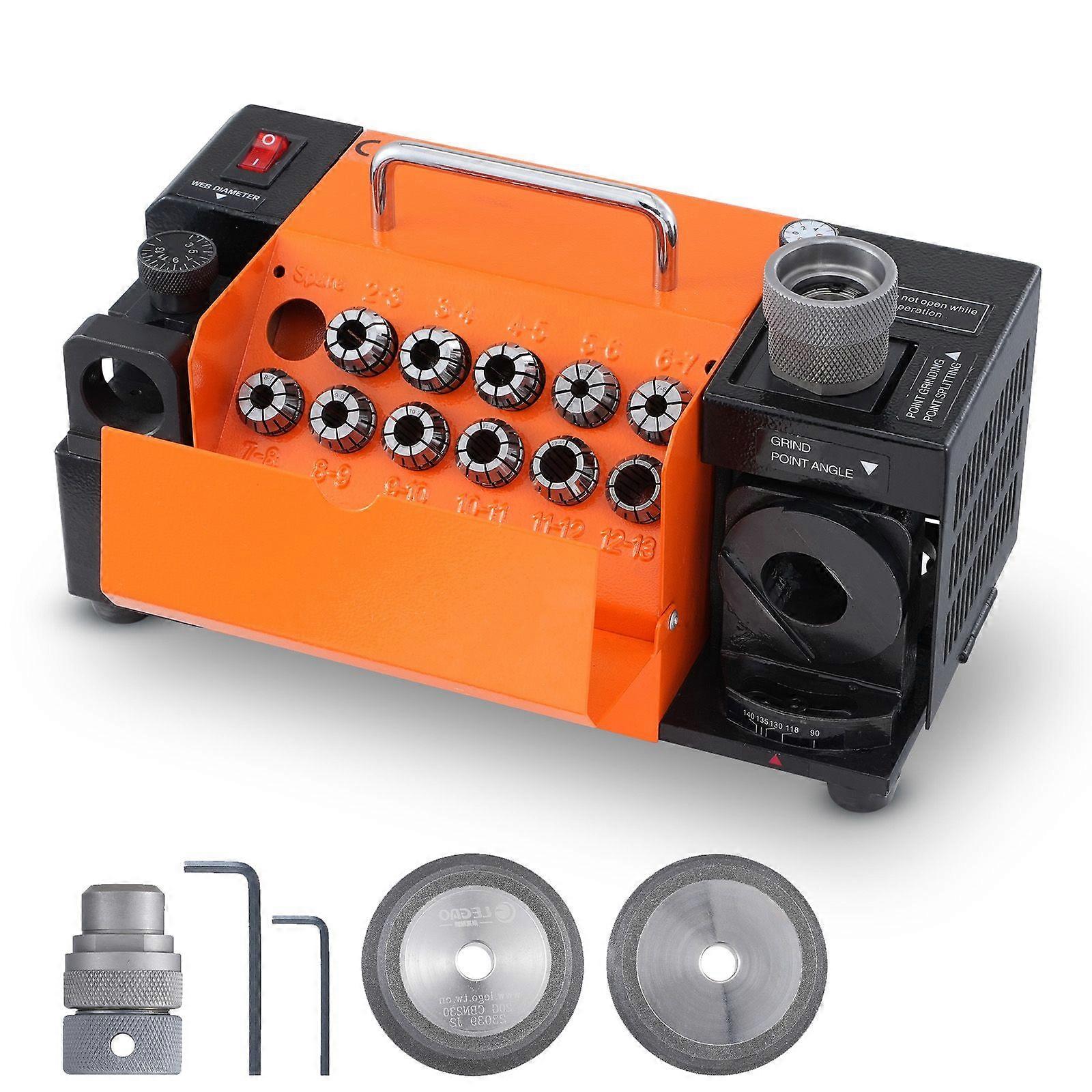 MR-13B Drill Bits Sharpener 3-13mm Bits Grinder Sharpener with 11 Collets