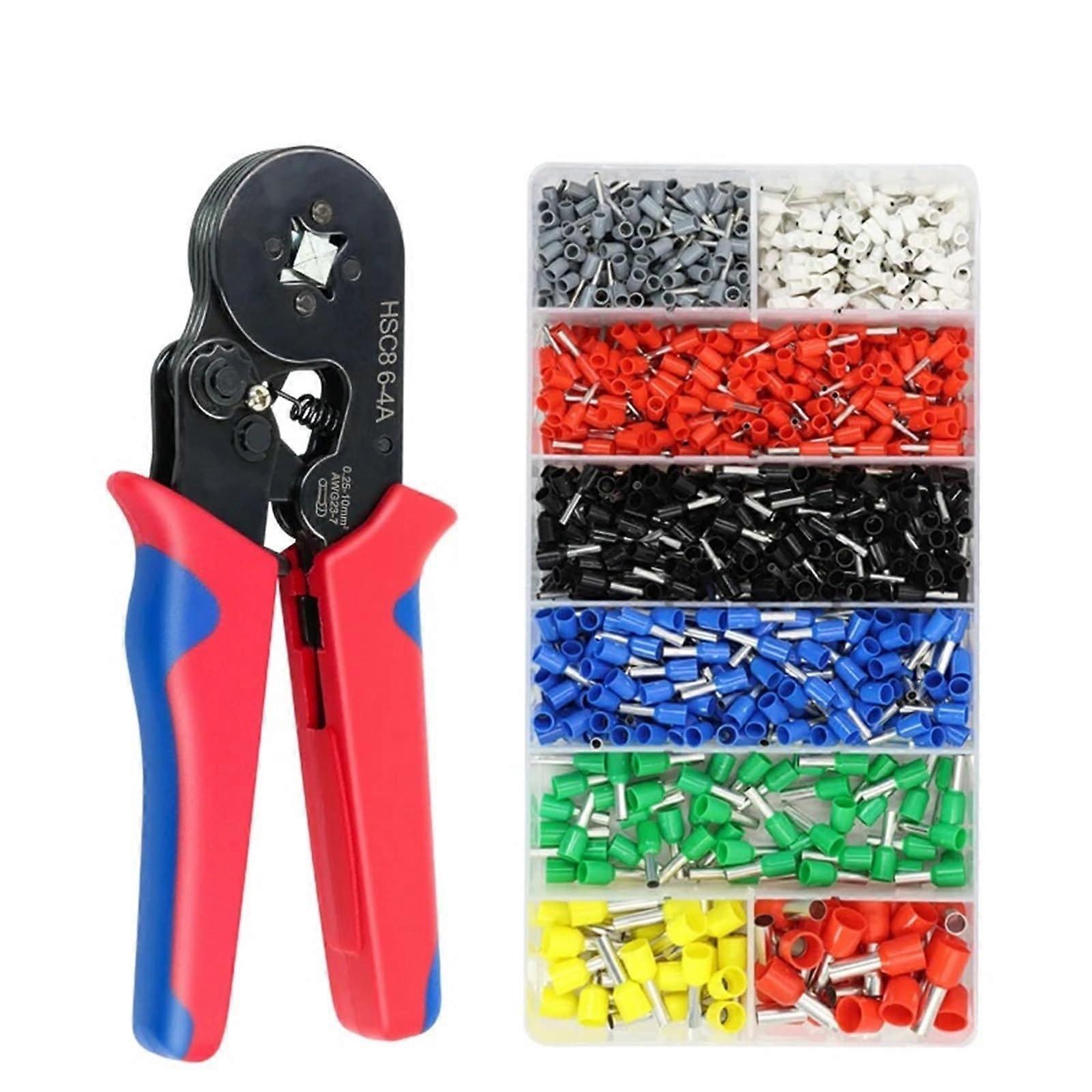 Crimping Pliers Set HSC8 64A Ferrule Crimping Tool with Consistent Pressure for Electricians