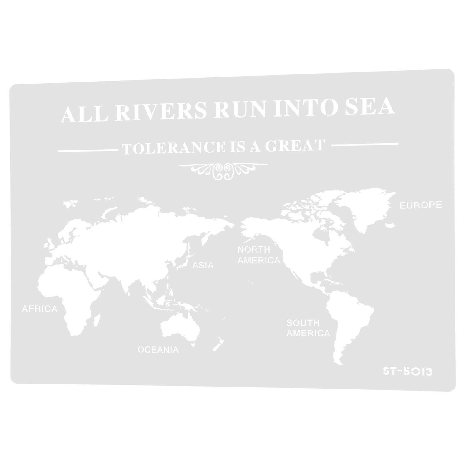 World Map Design Cake Decorating Template for DIY 3Pcs Sugar Sieve Stencil Baking Tool