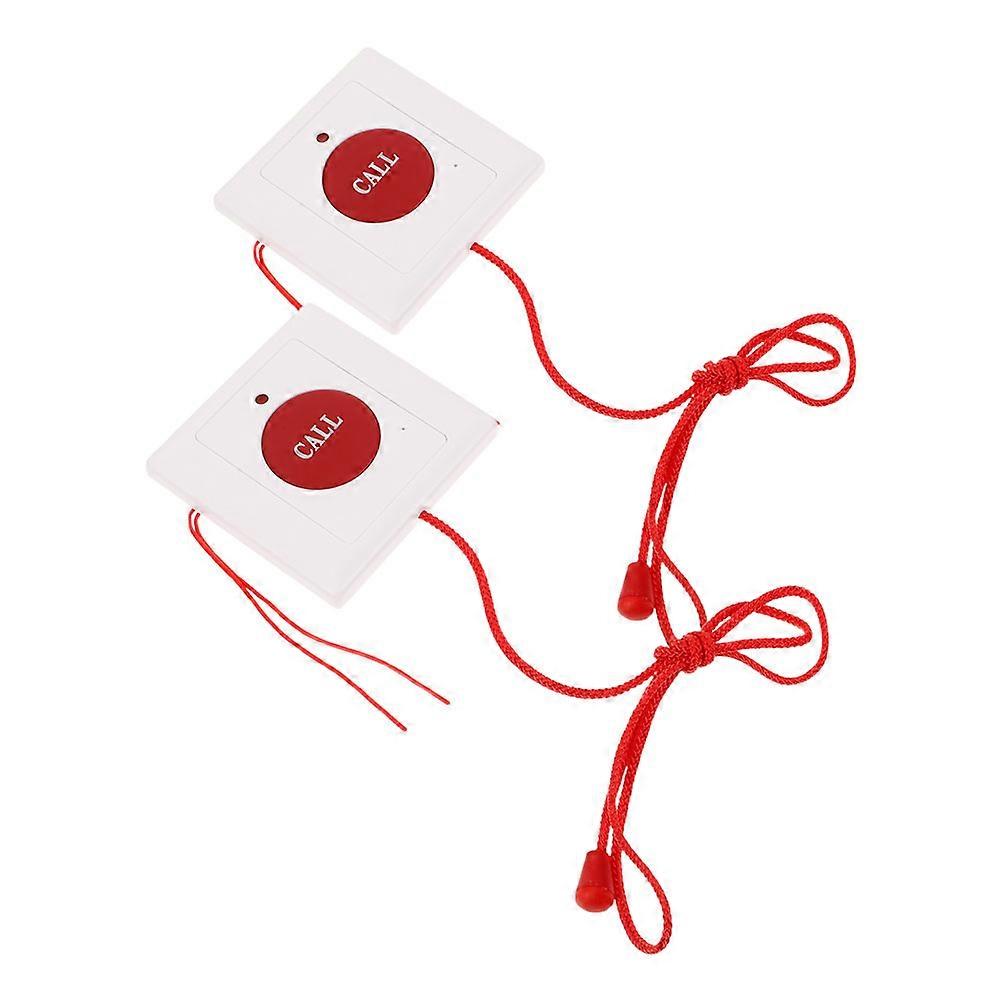 White Elderly Emergency Call Button for Home Use Wall Mounted 2Pcs Set