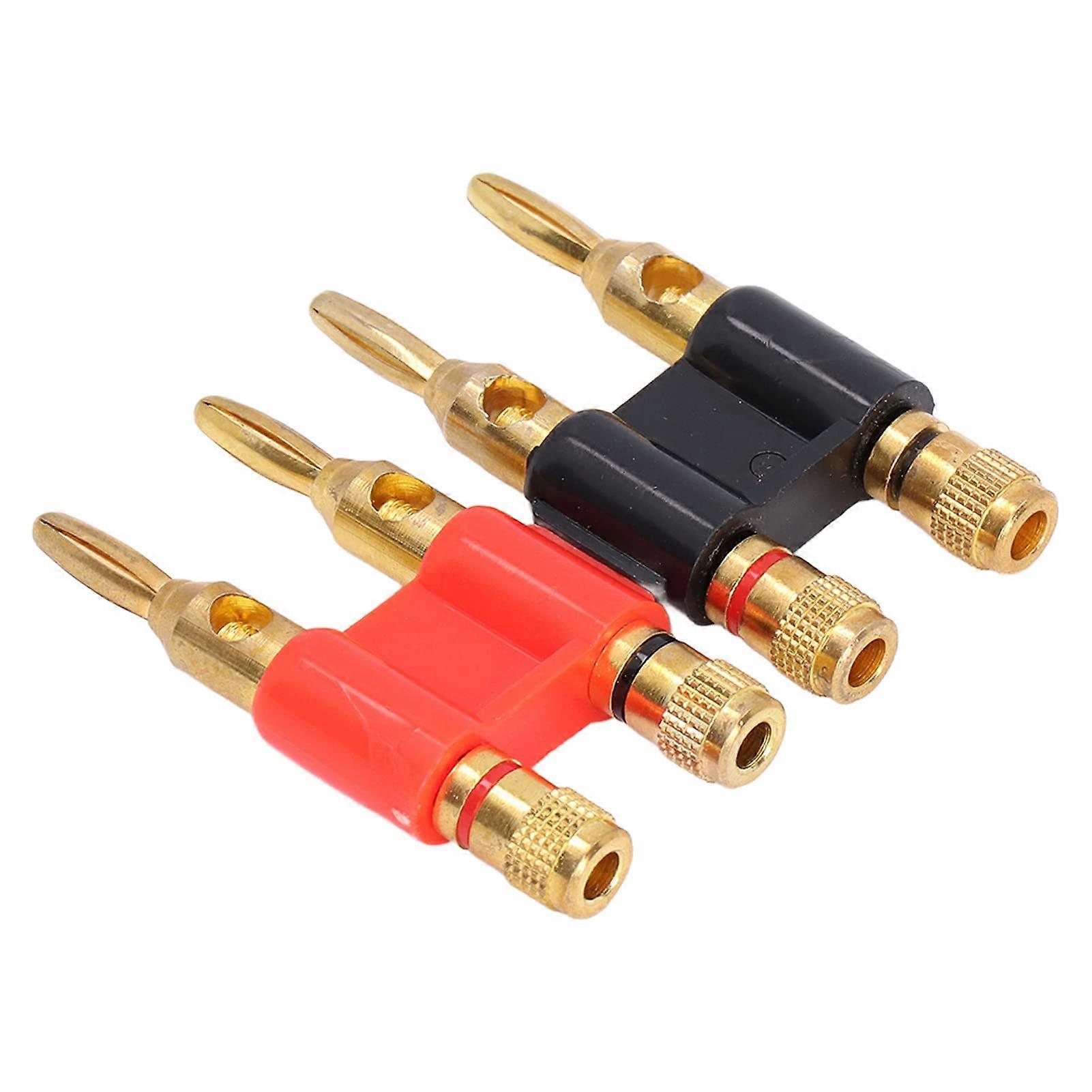 Stackable Brass Dual Banana Plug Speaker Wire Accessories 32A 1000V Fast Connection Black Red Compatible with Audio Systems