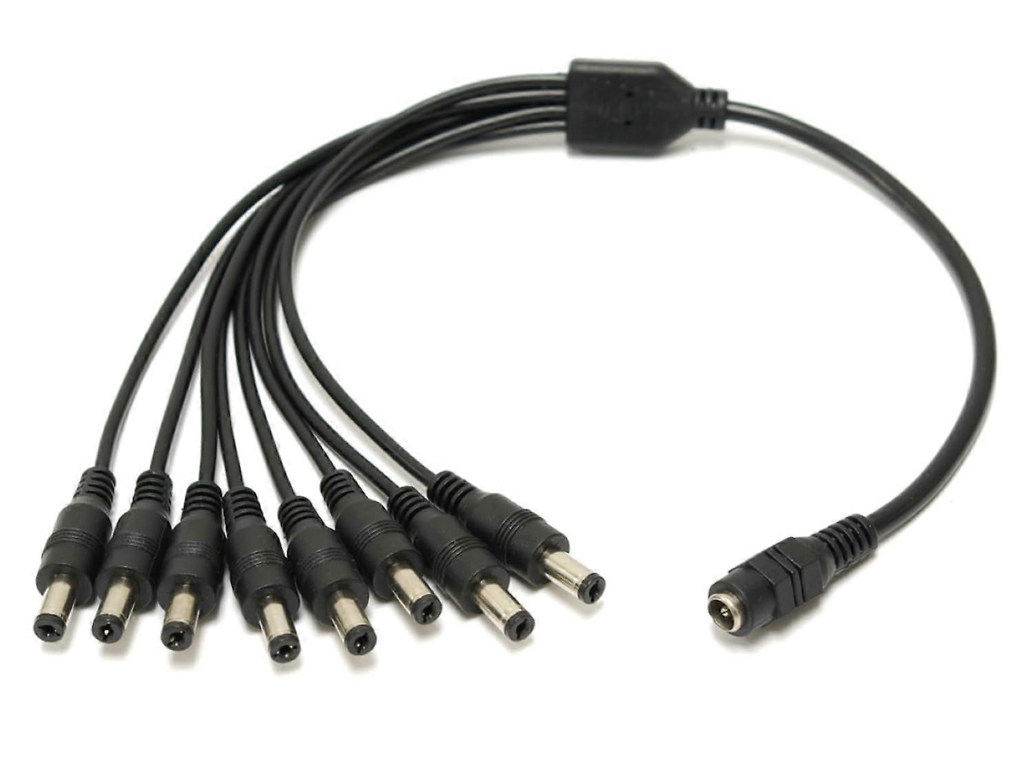 8 Way DC Power Splitter Cable 5.5mm x 2.1mm for CCTV Security Cameras and LED Lights