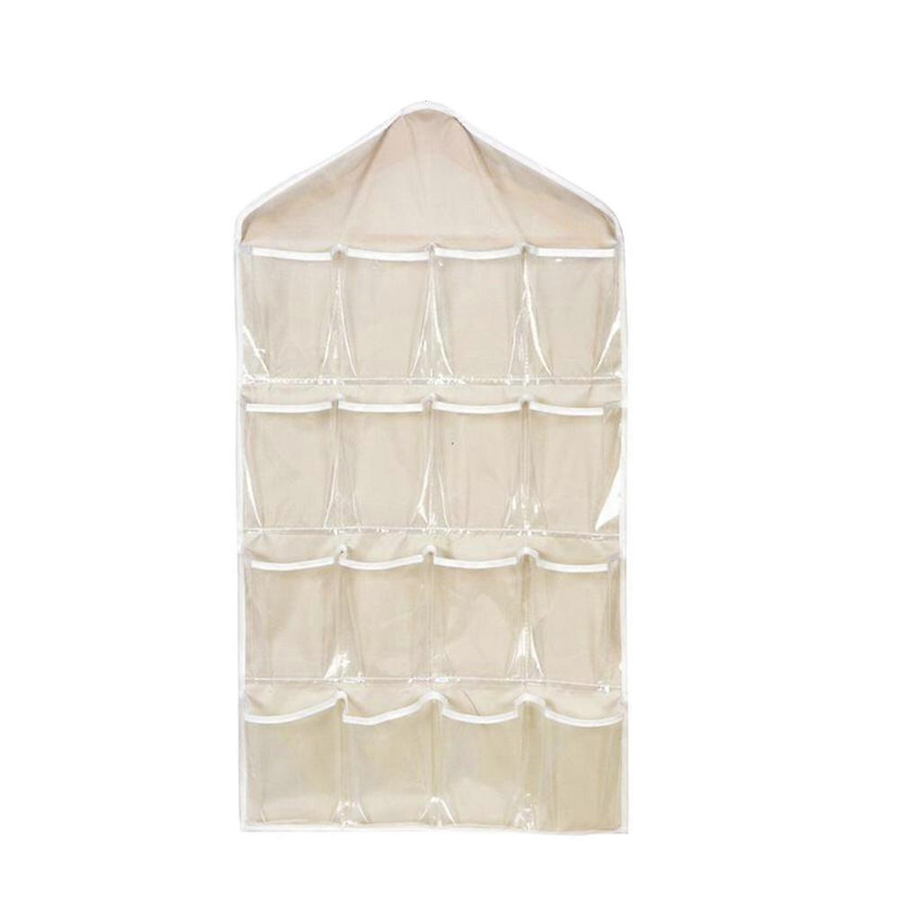 Hanging Bag Storage Bag for 2Pcs Wardrobe Clothes Sorting in Beige