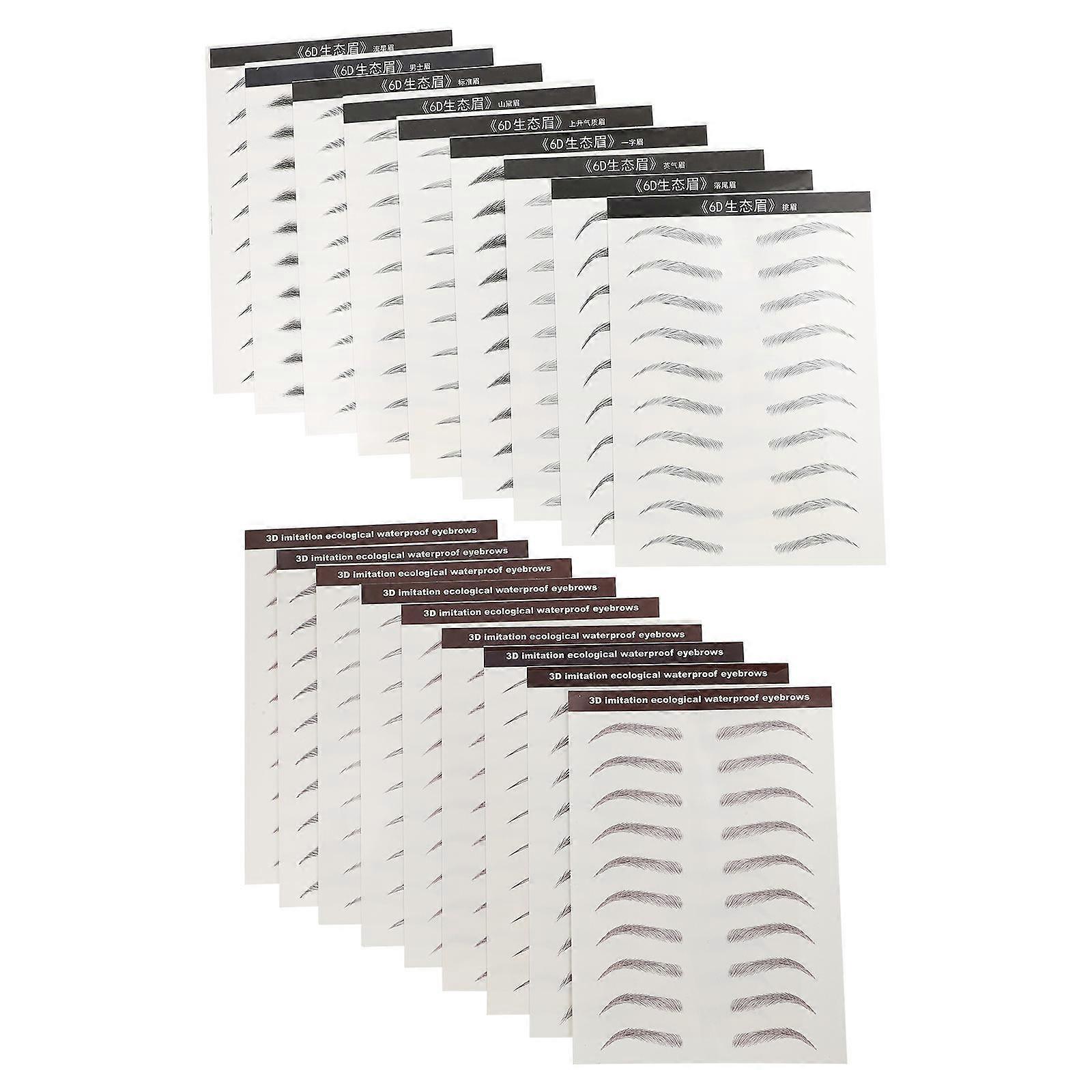 Imitation Eyebrow Stickers Waterproof Natural Look Eyebrow Paste 36Pcs