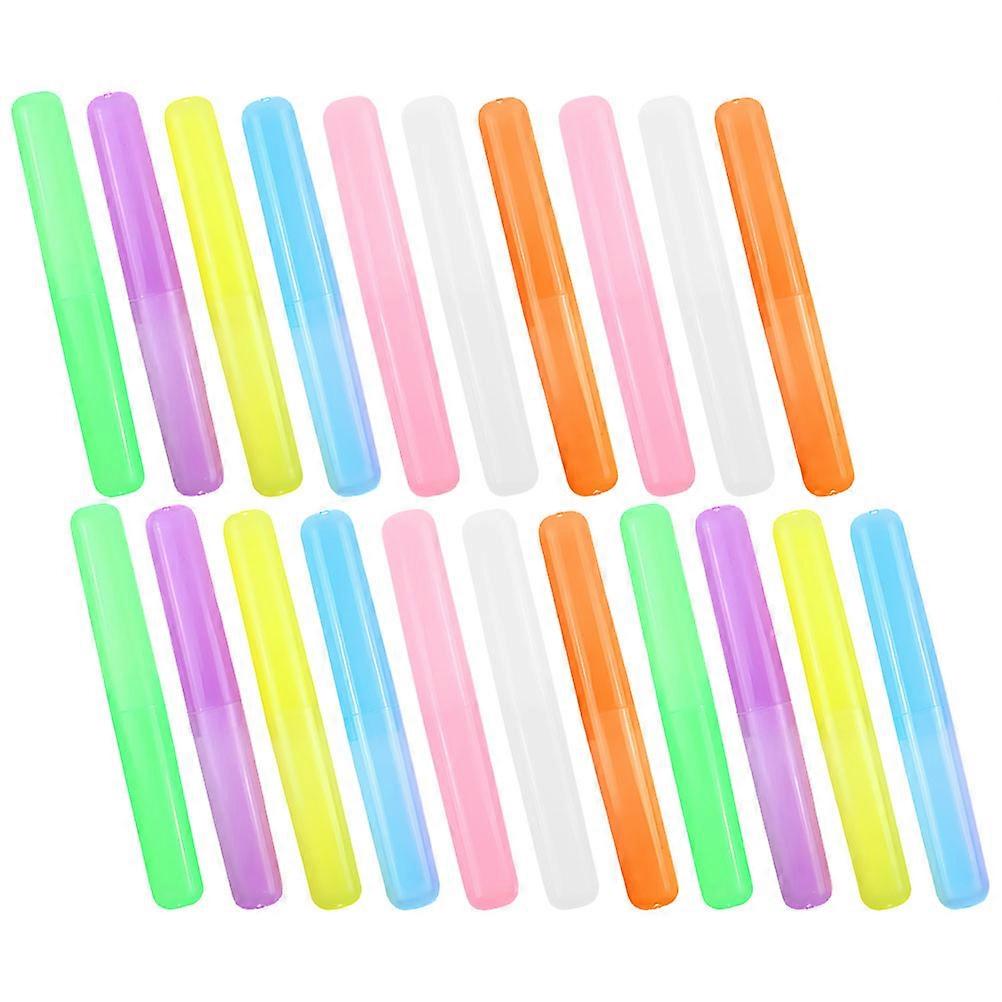 Travel Toothbrush Container for Storage Use with 42Pcs Assorted Colors