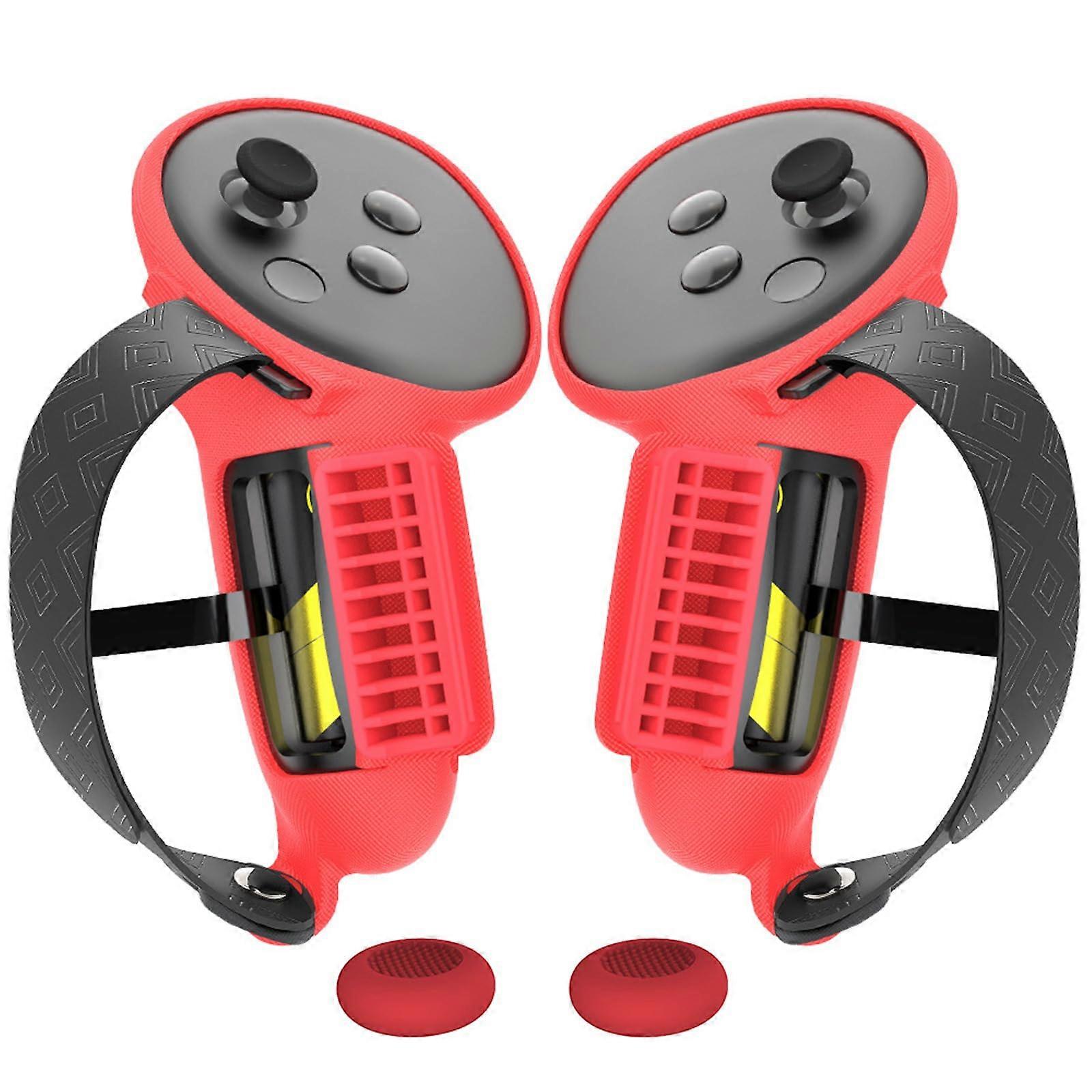 Controller Cover Red Silicone Grip Sleeve AntiSlip Scratch Protection for Quest 3S VR Gaming