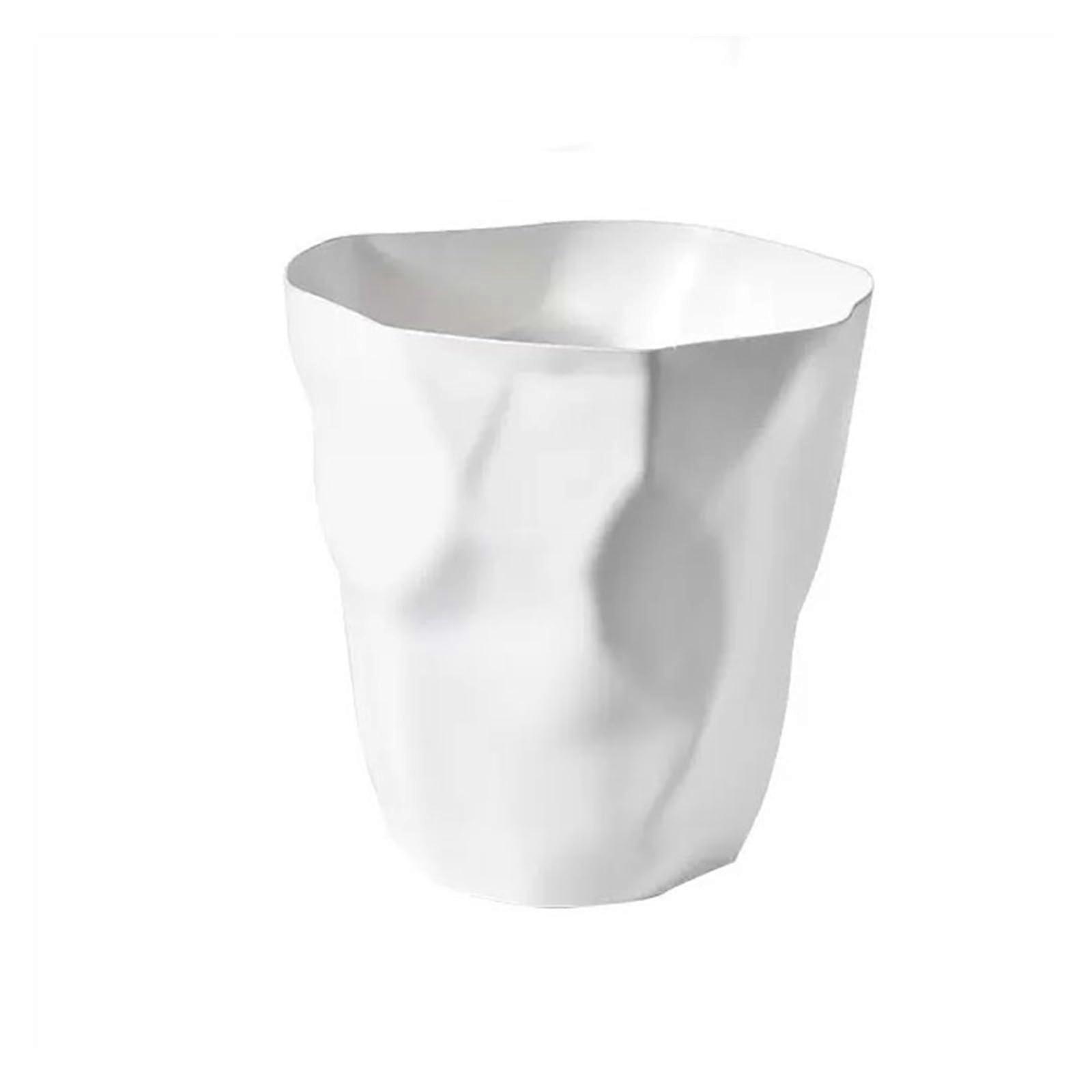 Small White Trash Can, Large Open  Durable Plastic Wastebasket for Bathroom Kitchen Office