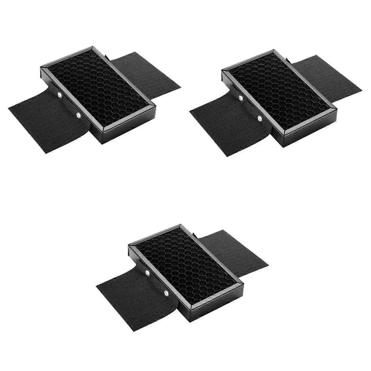 3pcs Flash Light Honeycomb Grid Softbox Reflector for Precise Portrait Photography Light Control Black