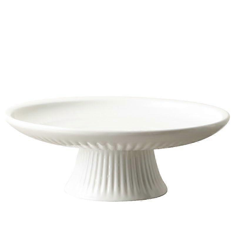 Ceramic Dessert Plates 8 Inch Round  Foot Fruit Tray ShatterResistant Elegant Display