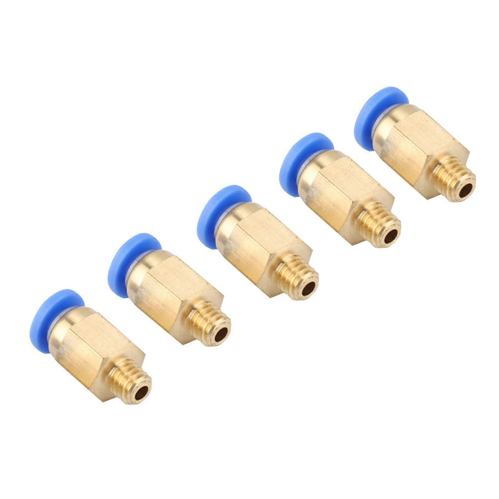 3D Printer Bowden Coupler PC4M6 Pneumatic Fitting for Nylon Tube, 4mm OD, 5Pack