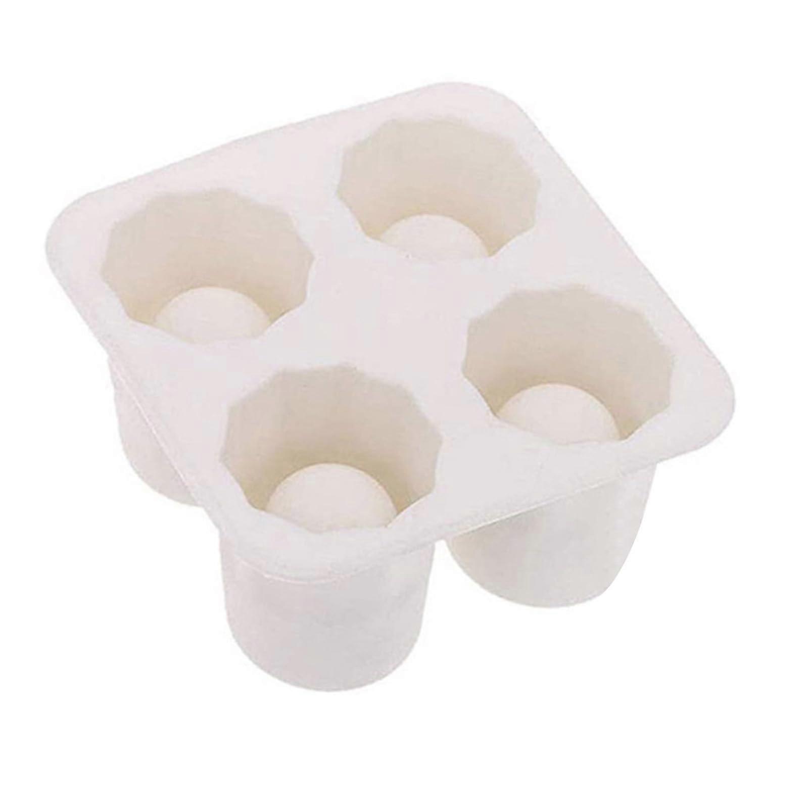 Multifunctional Silicone Ice Cube Maker with Cylindrical Mold, Easy Release, SpaceSaving for Drinks and Decor (White)