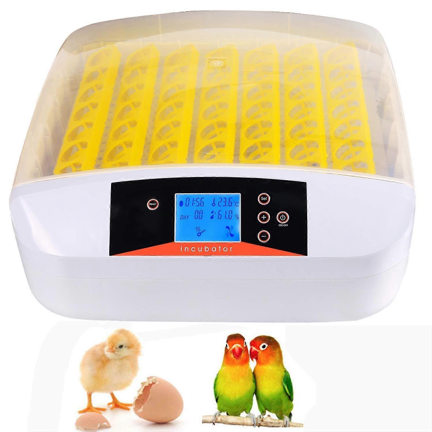 56 Egg Incubator with Automatic Turning LED Candler and Precise Climate Control for Poultry