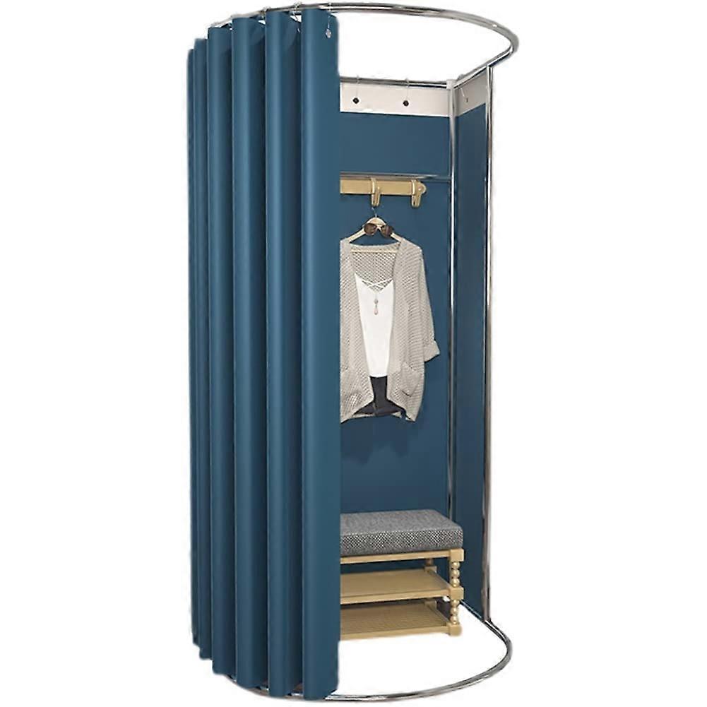 Portable Changing Room with Full Privacy Coverage, Rustproof Steel Frame, Navy Blue 85x80x200cm