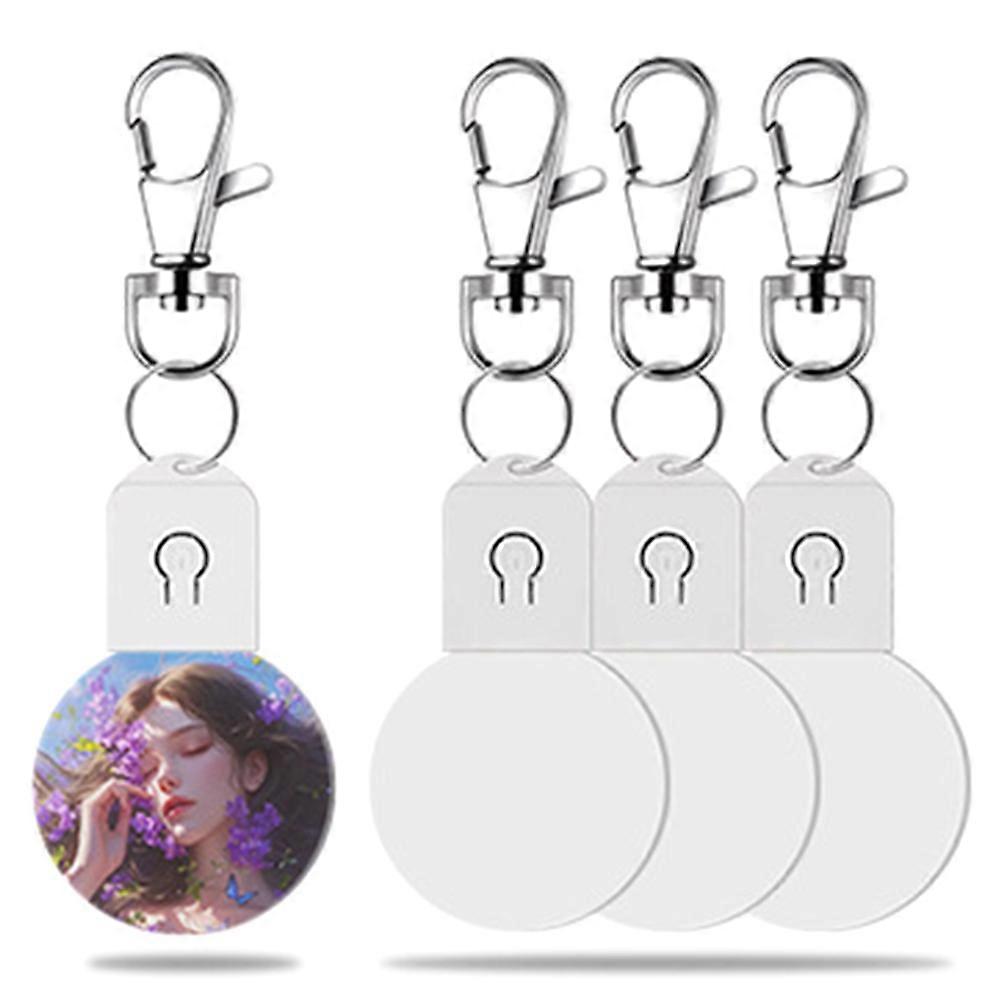4PCS LED Sublimation Blank Keychain A