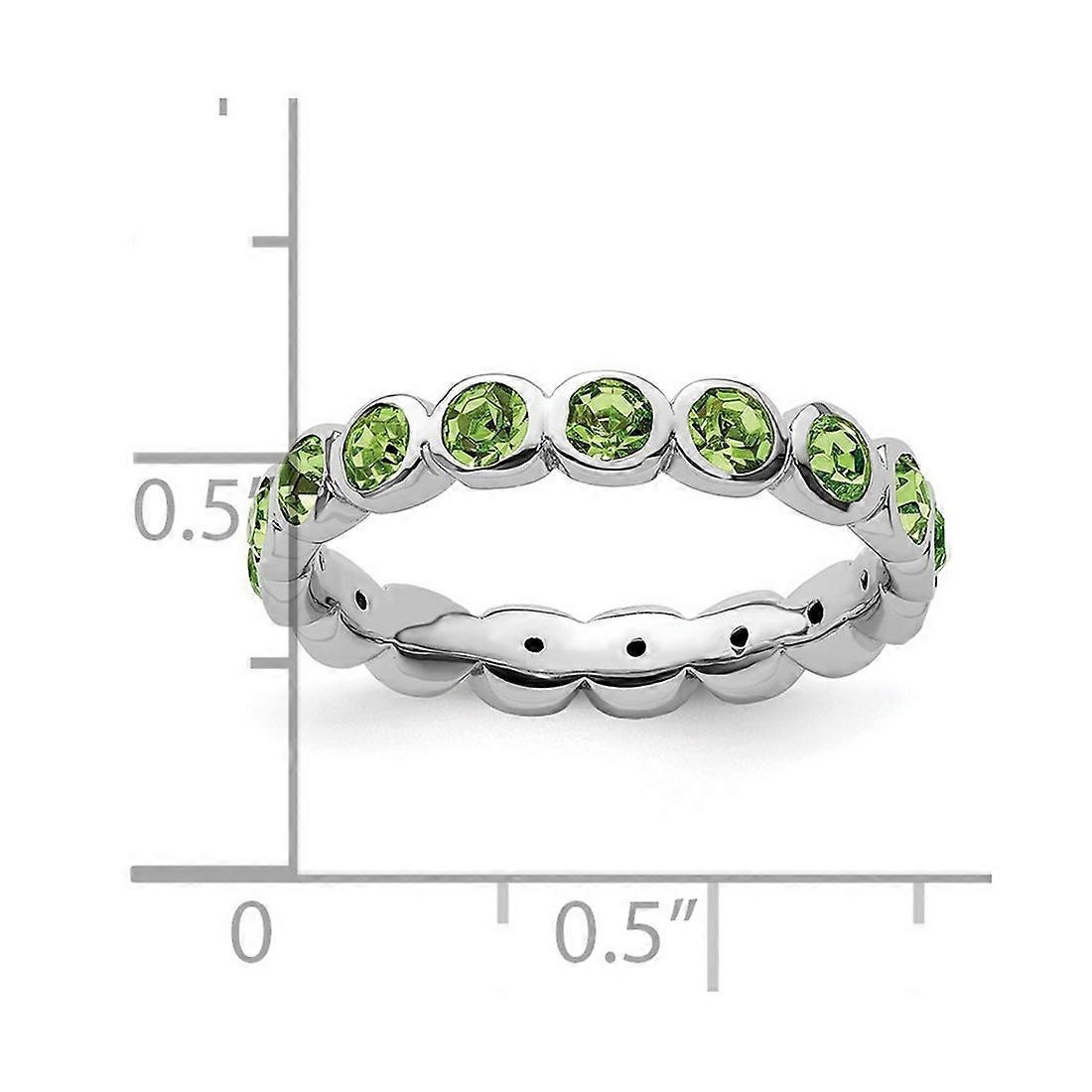 3.5mm 925 Sterling Silver Bezel Polished Stackable August Crystal Ring Stackable Ring for Women - Ring Size: 5 to 10