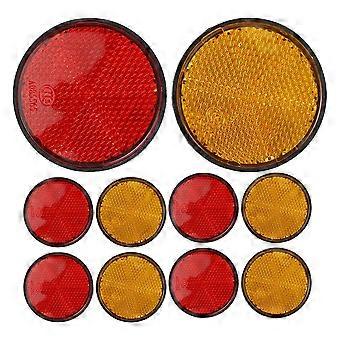 10pcs réflecteurs de vélo : réflecteurs ronds en treillis haute luminosité pour la conduite de nuit - panneau réfléchissant d’avertissement de sécurité pour vélos électriques motos scoo