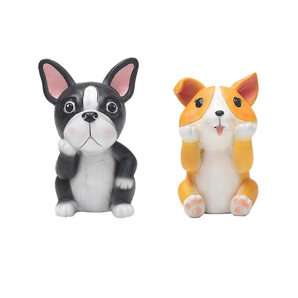 Glasses Rack Resin Dog Shape for Desktop Decoration 2Pcs Set
