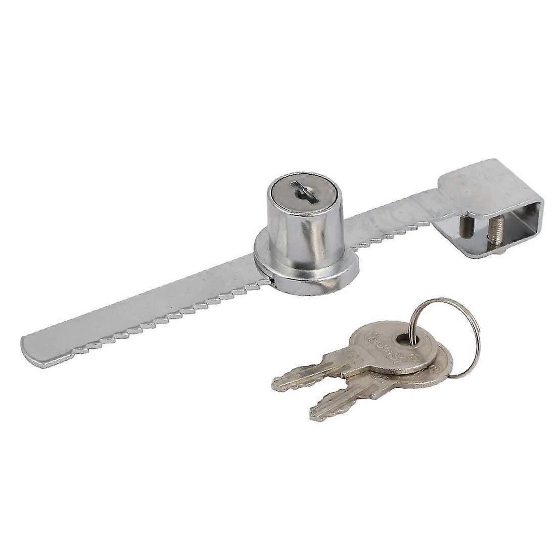 Showcase Window Lock with Keys for Sliding Glass Door Security Silver Tone