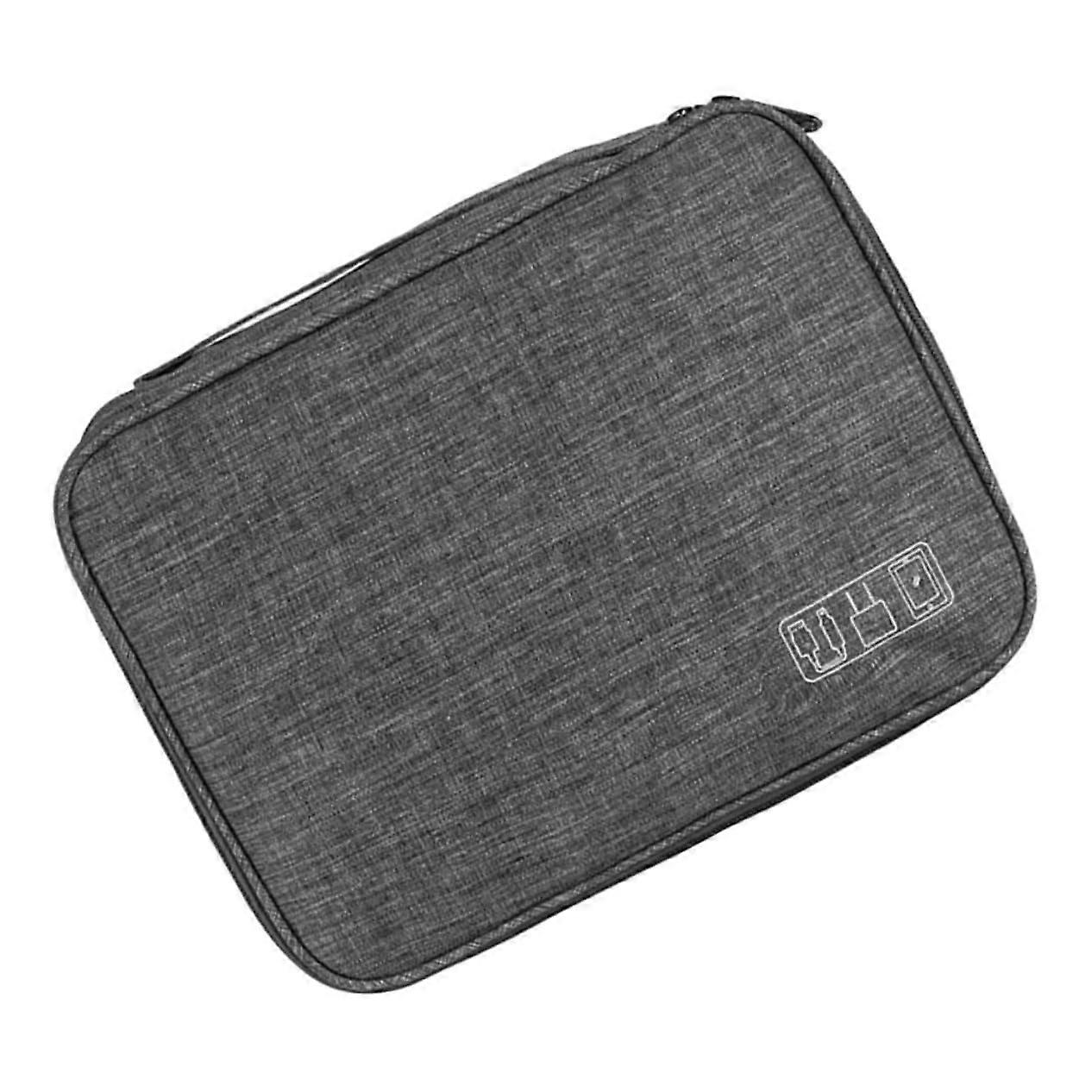 Travel Cable Organizer Bag with MultiCompartment Design, Large Capacity Electronics Accessories Case, Grey