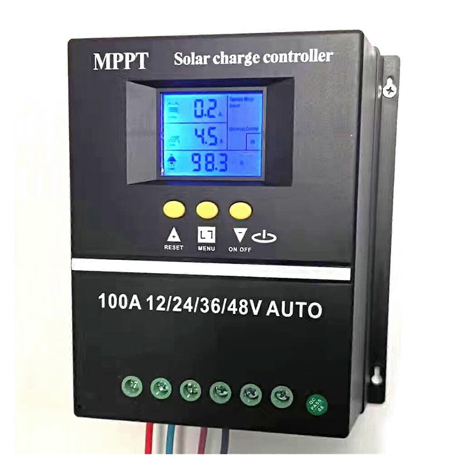 100A MPPT Solar Charge Controller 48V LCD Display Dual USB  Efficiency MultiVoltage