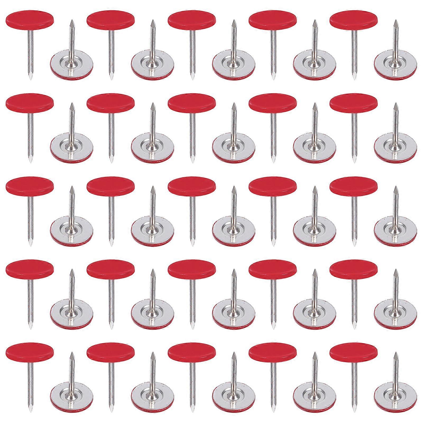Flat Head Pushpin Red for Office Boards 1000Pcs Iron Decorative Nails