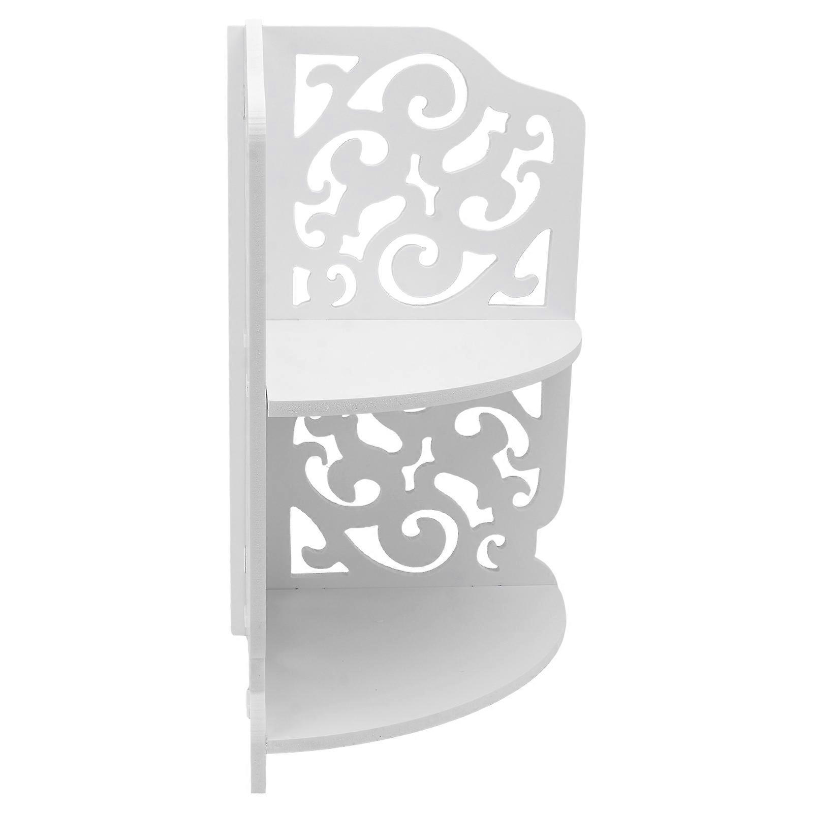 Sundry Rack Two-Layer Storage Rack for Storage 2Pcs Bathroom White