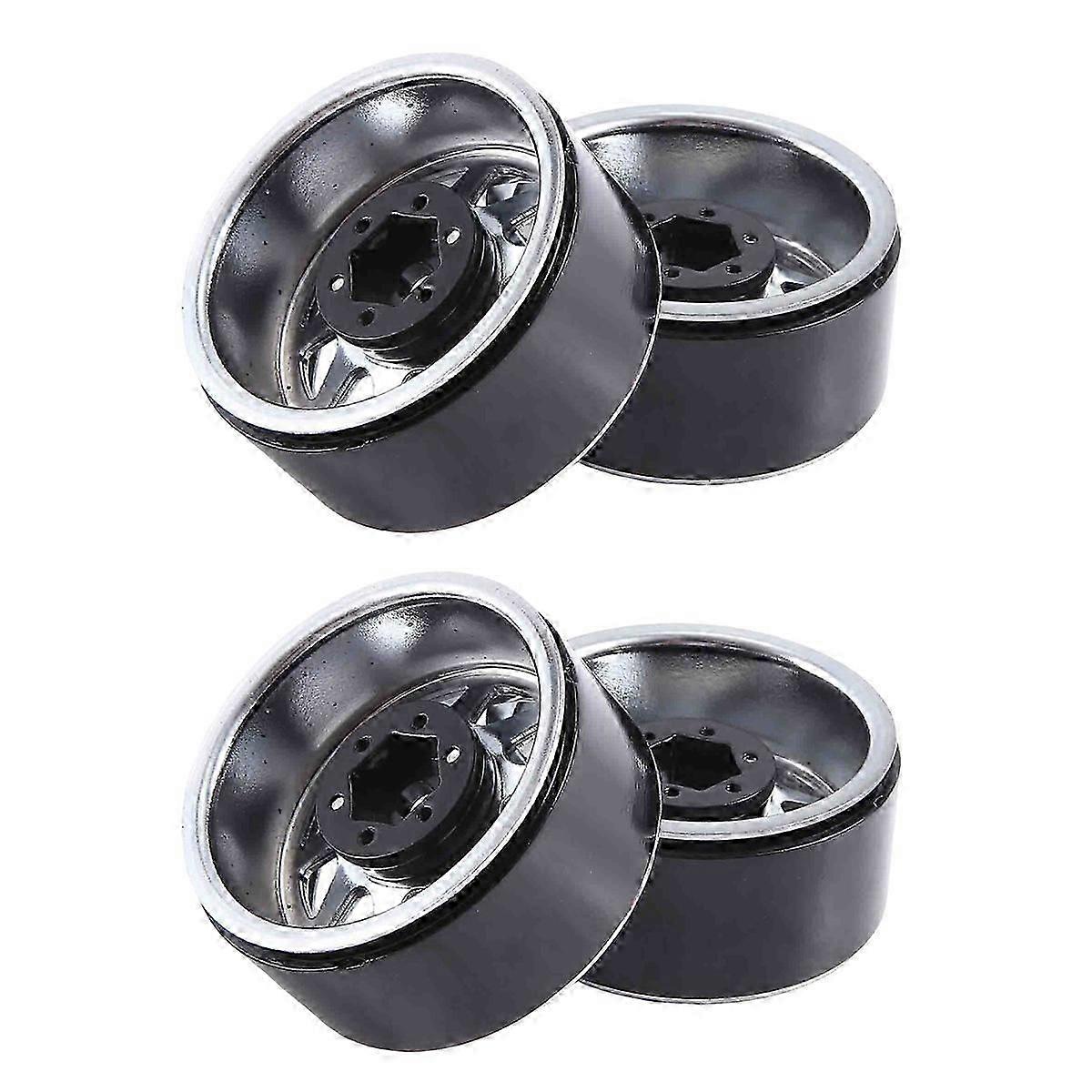 4PCS Metal Alloy 1.9 Beadlock Wheel Rims (Silver)