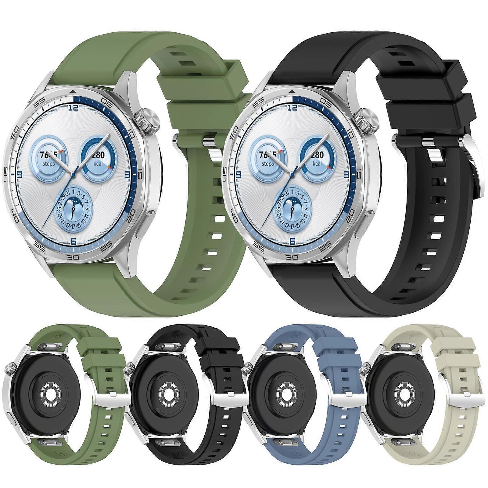 Press Button Quick Release Solid Color Silicone Watch Band 22mm