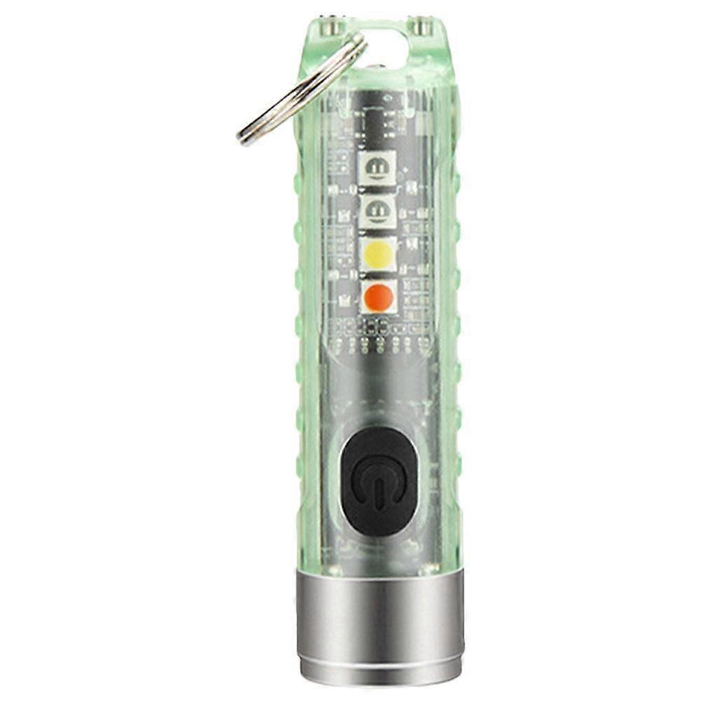 Keychain Light Adjustable Mini Led Flashlight Tiny Light Torch KeyringGreen)