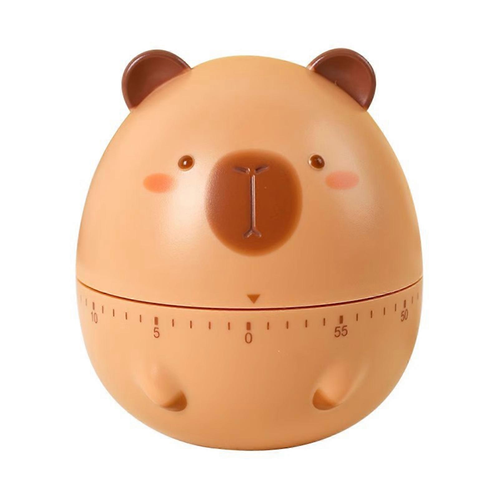 Cute Capybara Shape Countdowns Kitchen Timer With Mechanical Design For Study and Cooking Baking Time Management Tool Multicolor