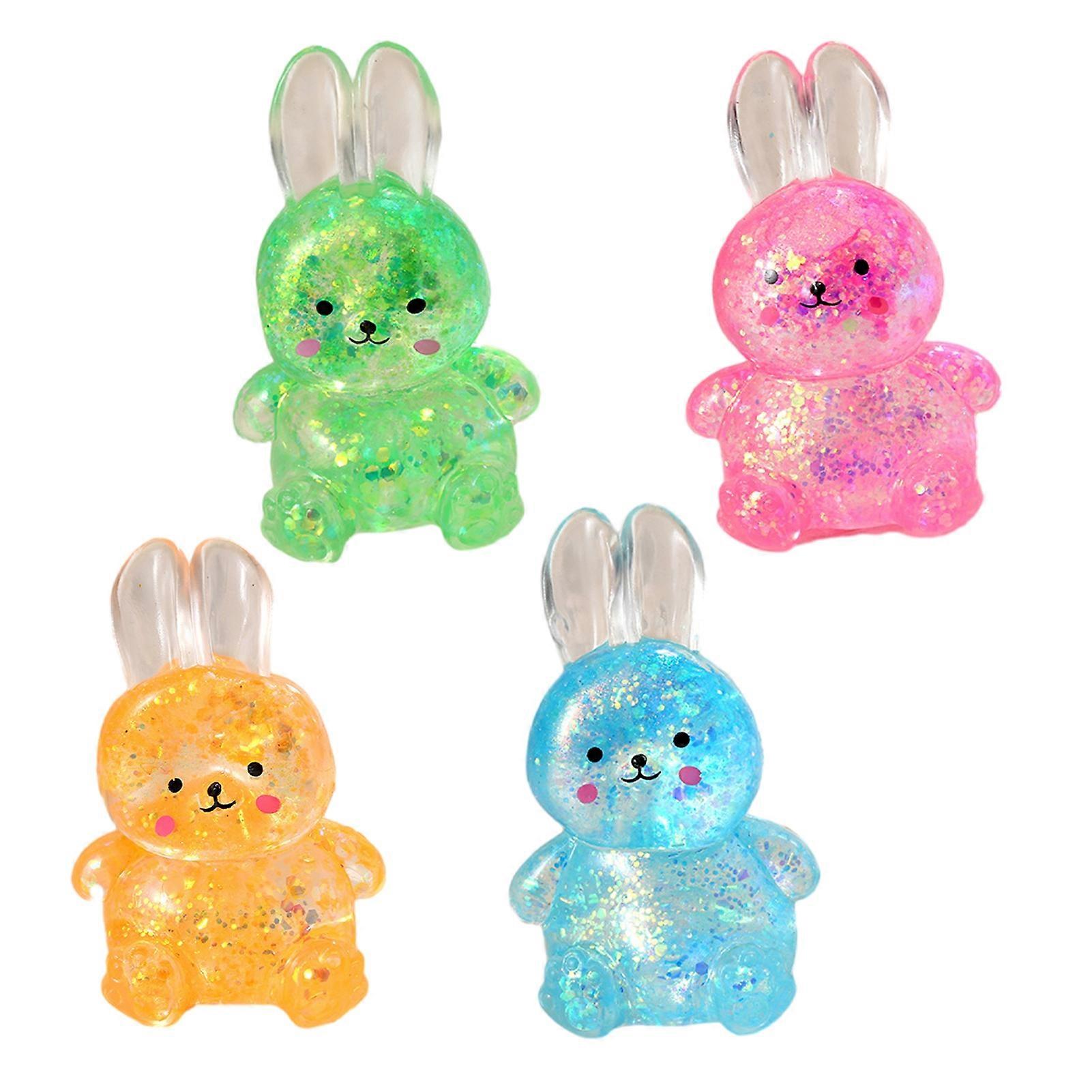 14Pcs Transparent Glitter Bunny Squeeze for Everyday Use Compact Pract