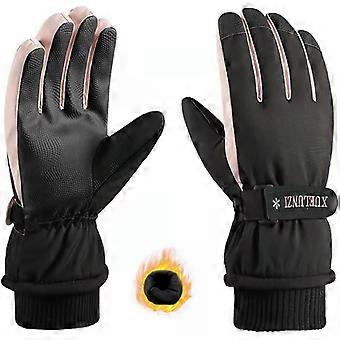 Winter Gloves Women for Cold Weather Snow Gloves Touchscreen Ladies Ski Gloves for Women Waterproof Warm Windproof  Black and Pink  One Size
