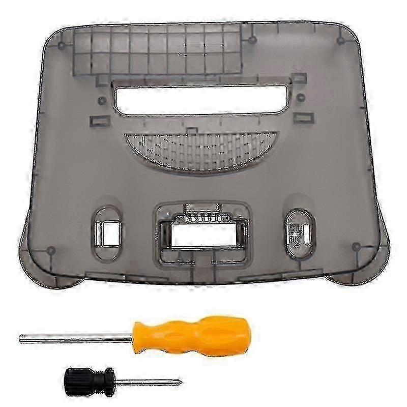 Replacement Translucent Plastic Shell Case for N64 Retro Console, Transparent Black