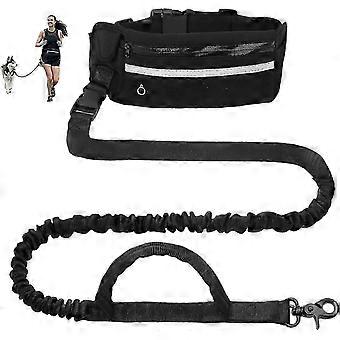 Unipampa Hands Free Dog Leash, Adjustable Waist Belt for Walking Running with Reflective Strap