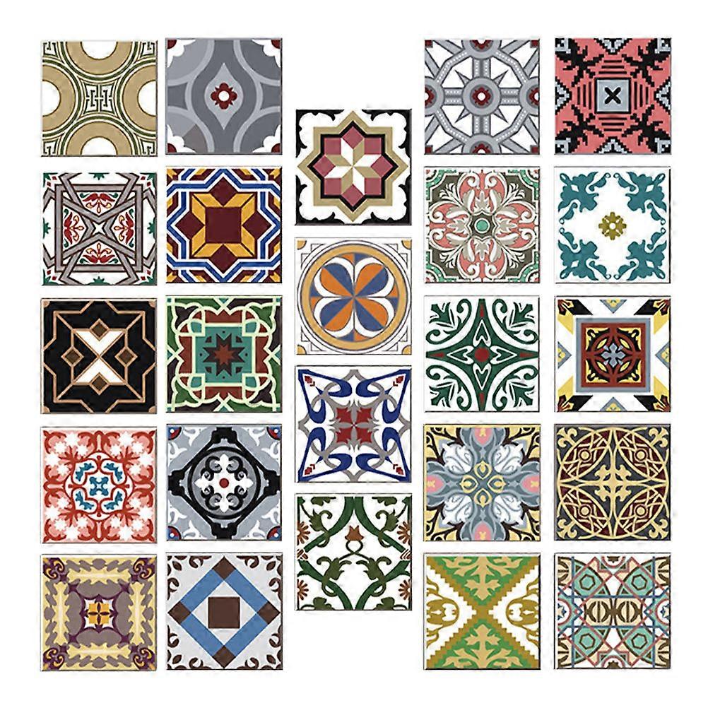 Stick On Tiles Kitchen Backsplash Versatile Usage Assorted Color Square Shape 24Set