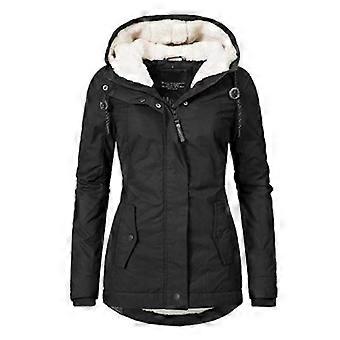 Waterproof Warm Hooded Winter Coat Thickend Fleece Lined Cotton Coat For Women