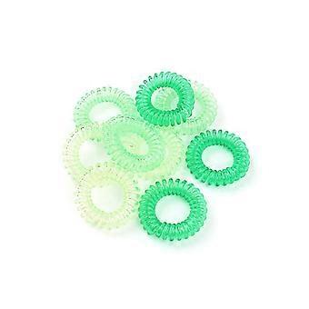 Élastiques à cheveux, élastiques à cheveux, élastiques à cheveux de cordon téléphonique, bobines de cheveux élastique bande de cheveux avec forte adhérence (S, vert)