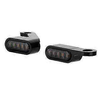 2PCS Mini-LED-Abbiegescheinwerfer Blinkerlicht Korrosionsbeständiges Motorradzubehör aus AluminiumlegierungSchwarzes Gehäuse schwarzer Spiegel