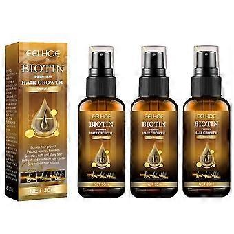 Spray per la crescita dei capelli alla biotina, 3 pezzi, anti-caduta, ricrescita rapida del cuoio capelluto, siero per la cura dei capelli S05