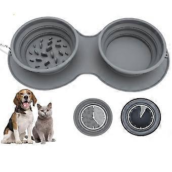Anti-riot dog and cat food bowl with non-slip base slow feeding bowl promotes healthy eating suitable for small and medium pets adjusta [XR]
