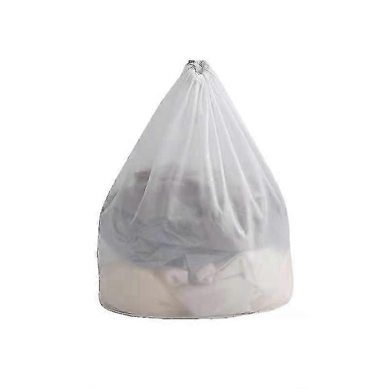 String-Attached Mesh Laundry Bag Set of 4 Coarse Weave