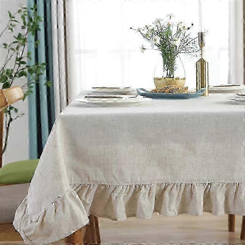 Tissu de lin de coton Nappe de table Lavable