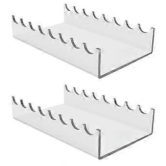 Acrylic Makeup Brush Organizer 8 Slots (CLEAR) 2Pack