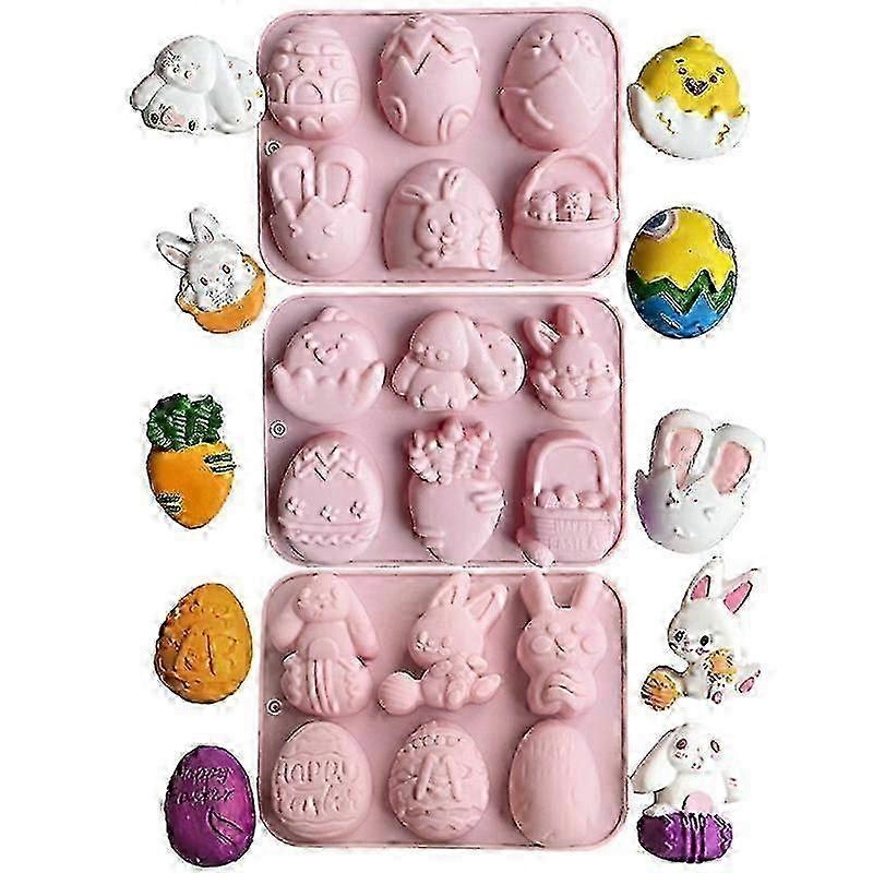 3pcs Easter Moulds Easter Egg Mould Easter Silicone Chocolate Mould Baking Moulds ping