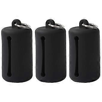 Portable Dog Poop Bag Dispenser Holder Soft Pet Garbage Bag Storage Fit Any Bags Black